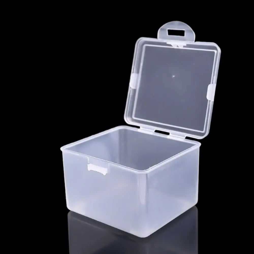Boîte de rangement plastique transparente avec couvercle vue de face