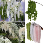guirlande pampas blanc vert rose texture fibreuse naturelle rustique décoration intérieure mariage anniversaire festive