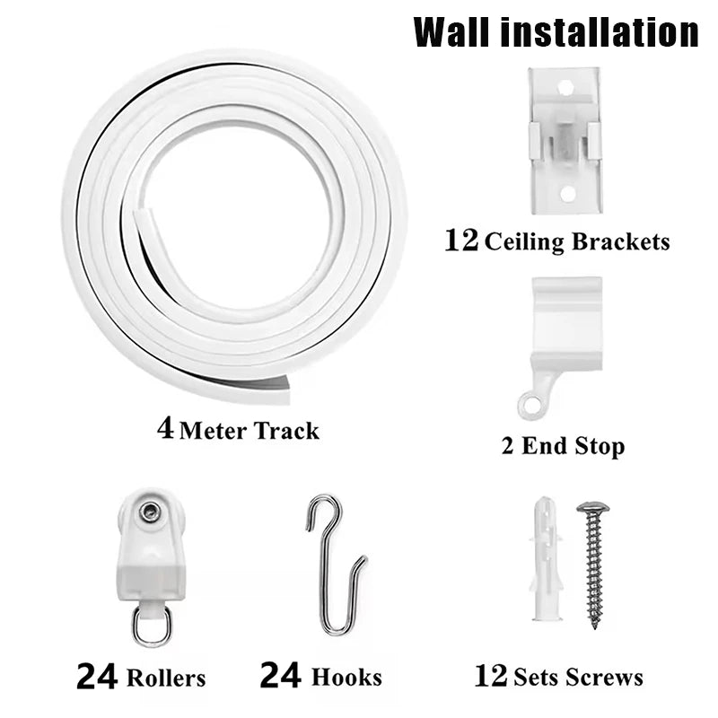 rideau rail flexible blanc moderne clips fixation plaques vis système coulissantINCTEDELETELASTWORD