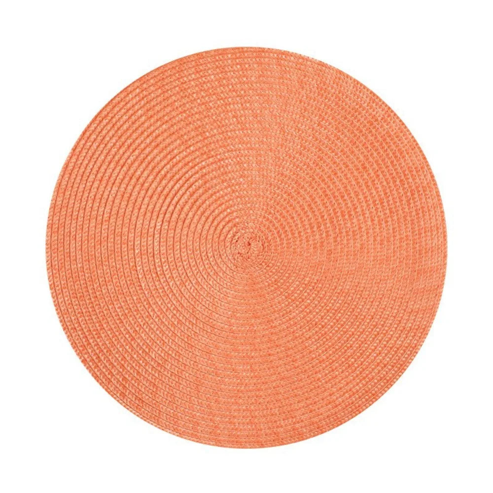 placemats tissés bleu orange moderne assiettes cuillères verres d'eau 38cm résistants antidérapantsDecorationMaison