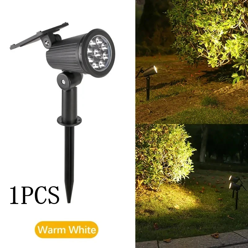 lampe solaire led jardin waterproof ip65 réglable moderne noire pelouseextérieur