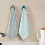 porte serviettes adhésif moderne vert rose blanc triangle central chambre bain cuisine rangement linge