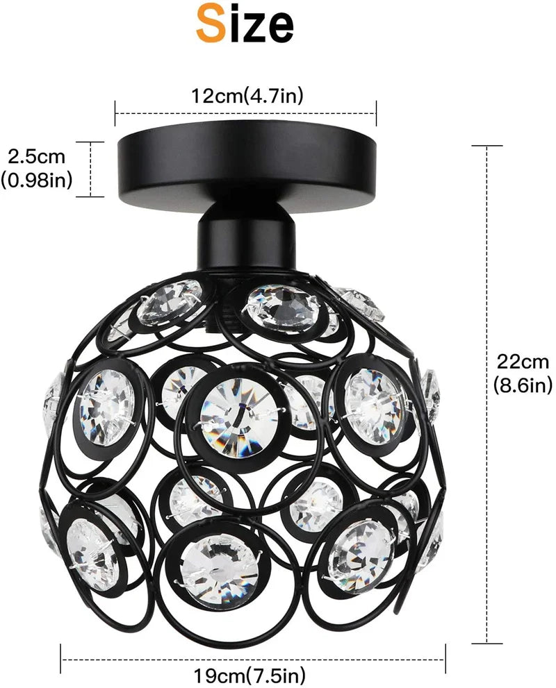 pendant semi encastré cristal moderne ampoule edison lumiere brillante deco florale eleɡante