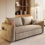canapé lit convertible moderne tissu beige salon places lit double minimaliste rangement