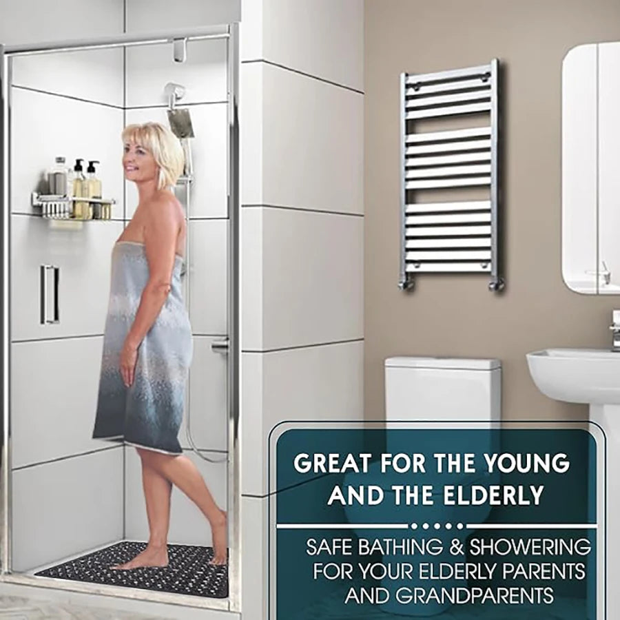 tapis douche moderne perforé drainage anti dérapant salle bain gris clair vert rose suctionolvable