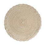 serviettes table rondes modernes vert clair tissées fils transparents respectueux environnement decoration table assises