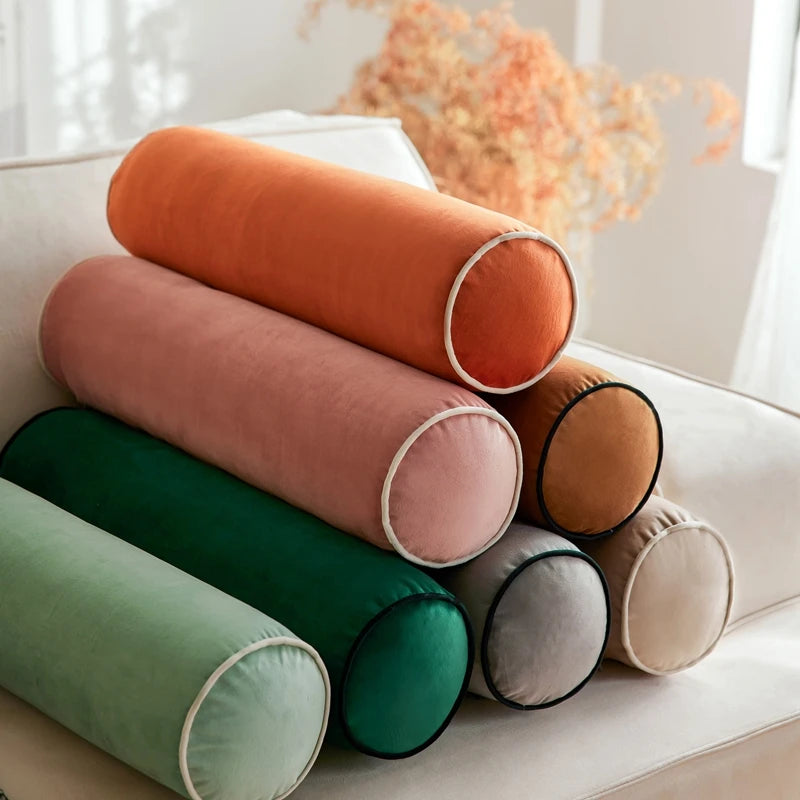oreiller velours moderne couleur vert menthe gris rose orange voyage literie décoration