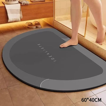 tapis bain gris marron clair moderne antidérapant absorbant douche salle bain maison