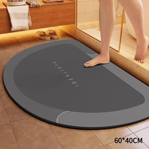 tapis bain gris marron clair moderne antidérapant absorbant douche salle bain maison