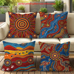 taies d'oreiller décoratives aborigènes multicolores motifs traditionnels ethniques maison polyester peachskin