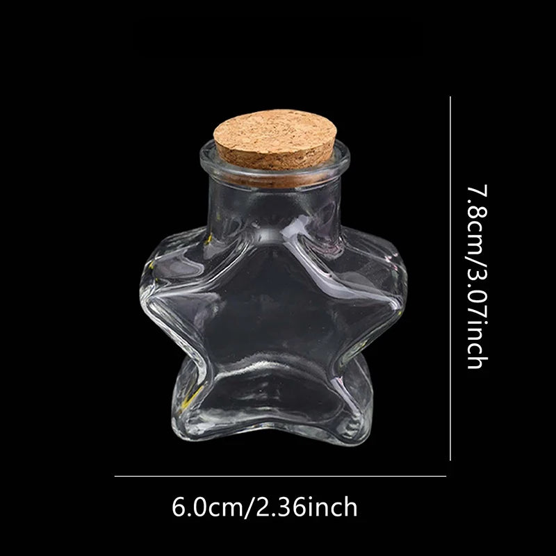 bouteilles étoile transparentes coeurs opalescentes blanches capsules liège vintage decoration mariage anniversaire loisirs créatifs