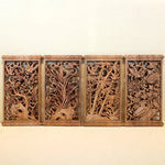 décoration murale traditionnelle gravure florale panneau bois ornements végétaux chinois classique intérieur