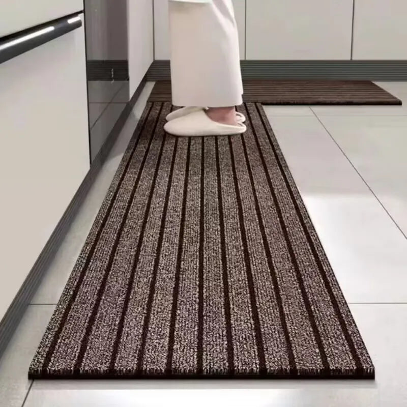 tapis sol antidérapant polyester moderne gris absorption eau facile nettoyage intérieur porte