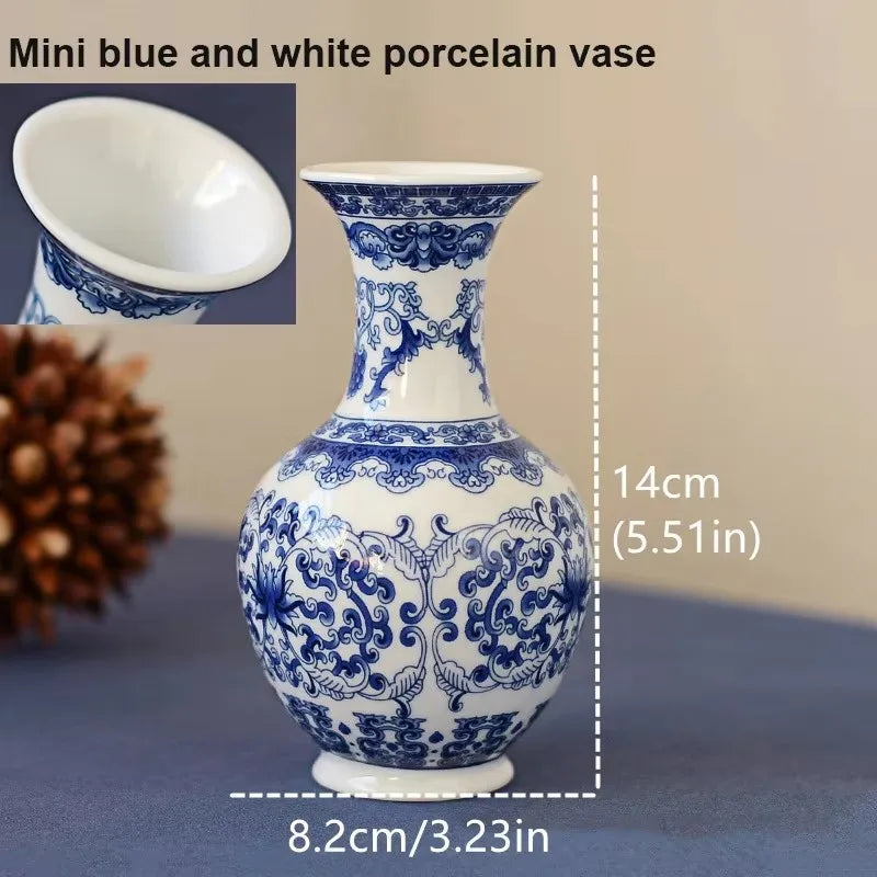 vases decoratifs ceramique bleu blanc decoration maison chinois traditionnel motifs floraux salon