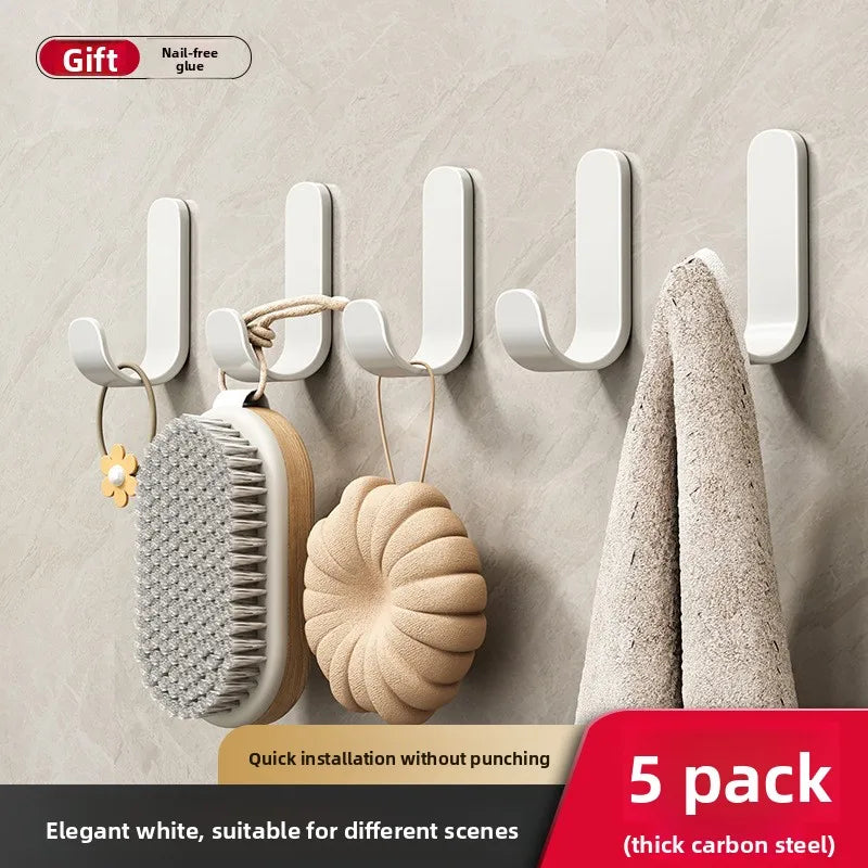crochets adhésifs porte sacs porte clés acier carbone noir modernes minimalistes maison salle bain