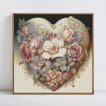 broderie fleur rose toile coton kit couture aiguilles motifs modernes art floral