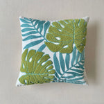 coussin carré moderne motif feuilles tropicales brodé polyester 45x45cm décoration maison voiture