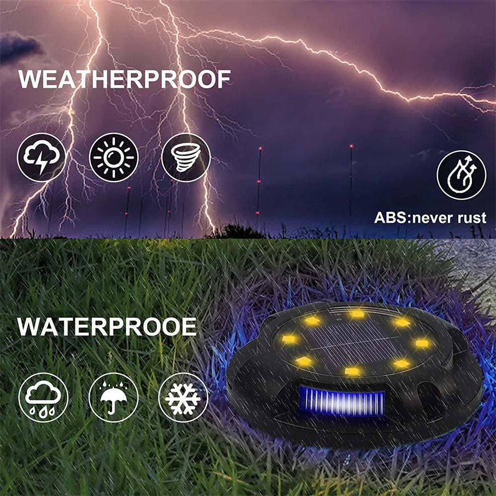 lampe solaire encastrable led multicolore moderne jardin extérieur ip65 lumière solaire