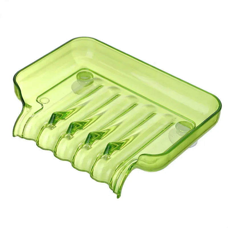 support savon transparent violet rose vert bleu moderne anti dérapant suction bain salle