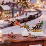 Décoration de table avec traîneau du Père Noël éclairé