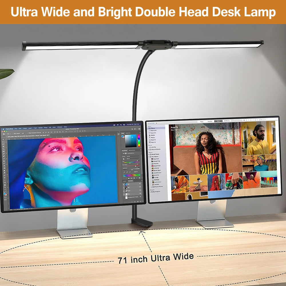 lampe led double tête clip type contemporaine télécommande modes couleurs
