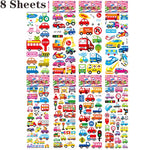 sticker 3d multicolore animaux fruits chiffres scrapbooking deco journal enfants cartoonaufs clips