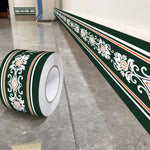 ruban decoratif autoadhésif moderne motif floral blanc vert noir deco salon