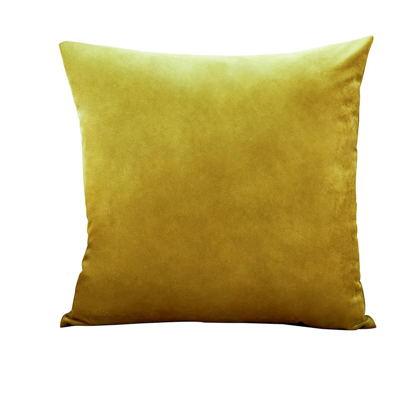housse coussin carrée velours uni canapé salon décoration maison 45x45cm