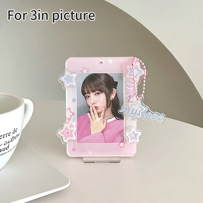 cadre photo acrylique transparent support carte kpop décor disque vinyle écouteurs coréen moderne