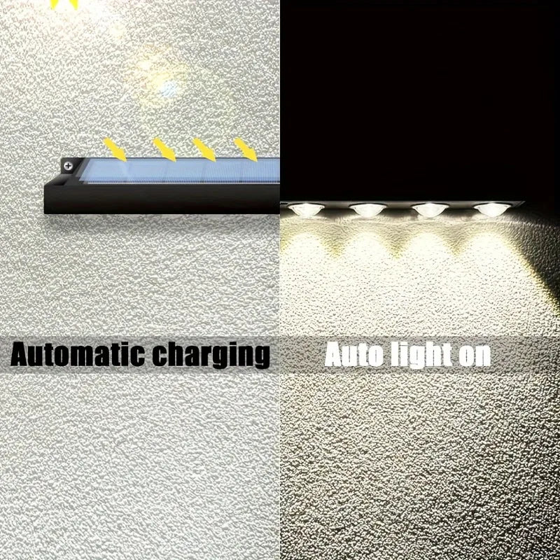 lampes solaires led extérieures modernes noires bleues panneaux solaires adhésives autonomes jardin patio
