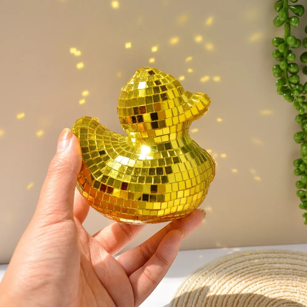 miroir decoratif forme canard rose or argent festif deco intérieure