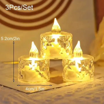 bougies led transparentes texturées modernes décoration intérieure sans flamme set pièces différentes tailles