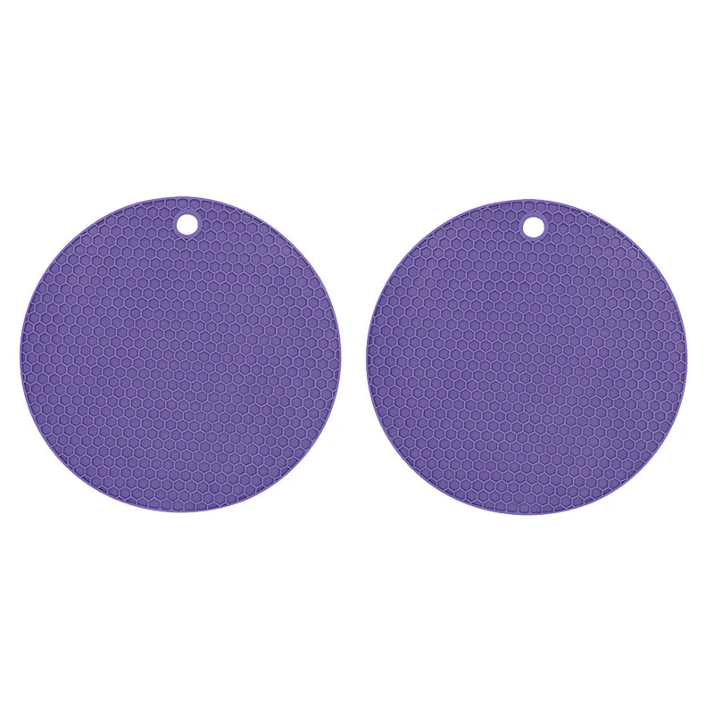 tapis table silicone gris rose bleu moderne réseau hexagonal cuisine protection comptoir 17.5cm