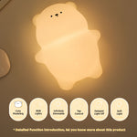 lampe chevet silicone ours blanc translucide moderne lampes nuit enfants ambiance cute flat bear