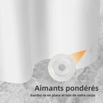 rideau douche blanc uni imperméable aimants lestés moderne respectueux environnement opaquet eva métalliques