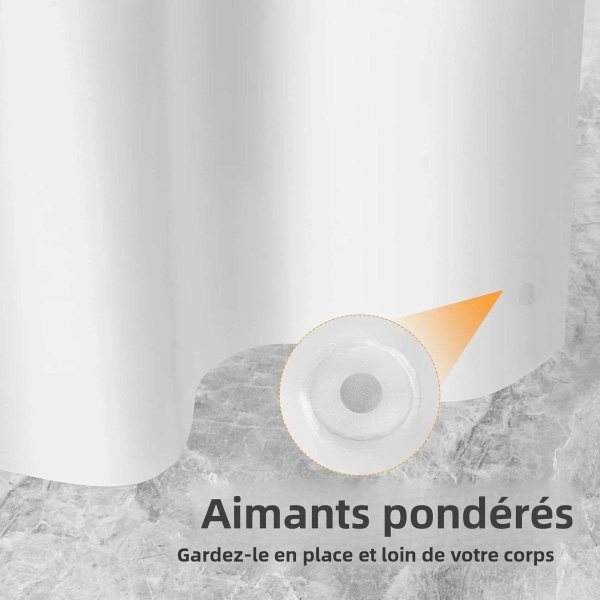rideau douche blanc uni imperméable aimants lestés moderne respectueux environnement opaquet eva métalliques