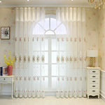 rideau blanc translucide broderie florale polyester moderne 100cm 150cm 200cm 250cm 300cm 400cm