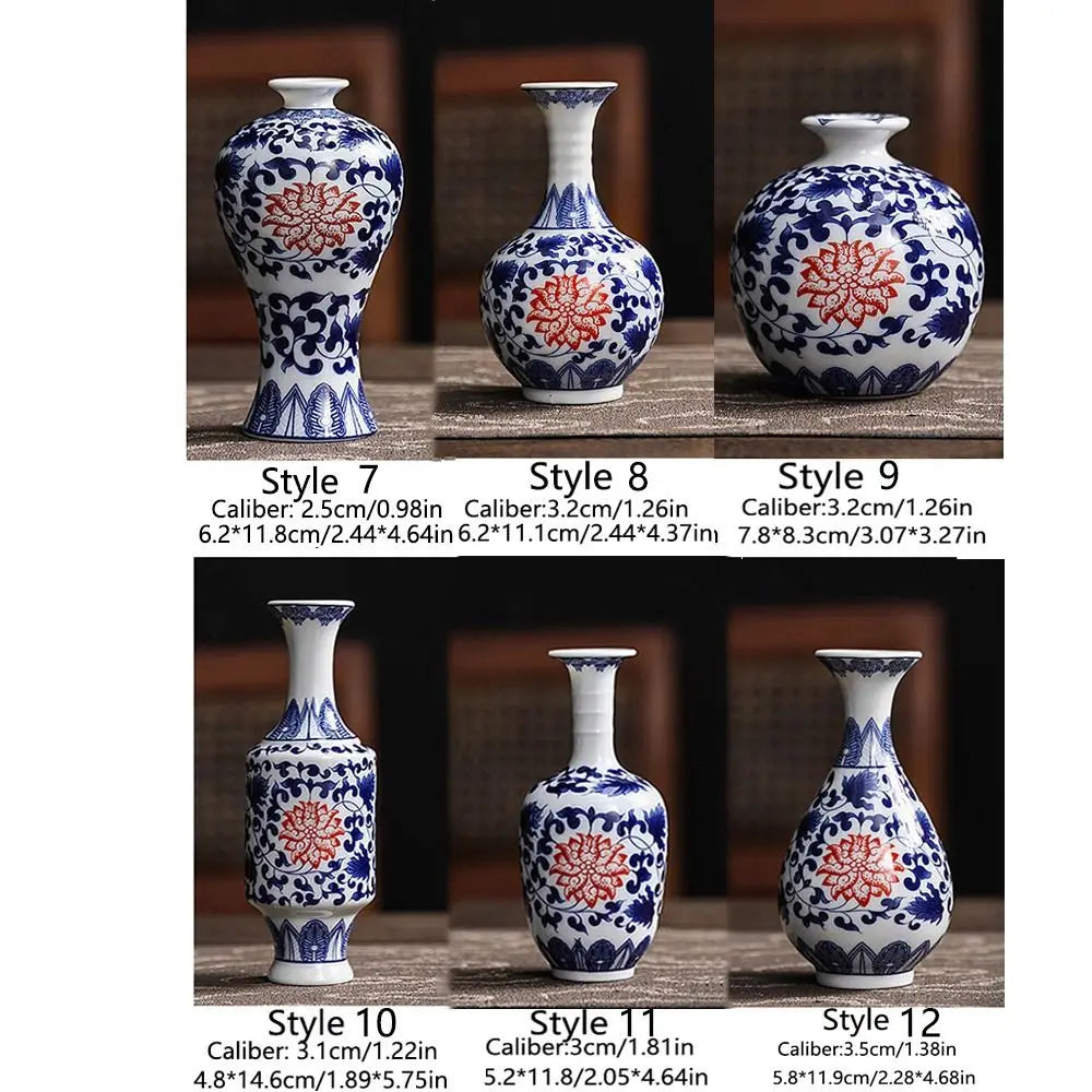 vases antiques porcelaine bleu blanc floral classique décoration intérieure vintage traditionnelpeonies handpainted officeornament