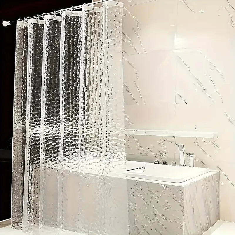rideau douche transparent relief motif gouttes d'eau moderne respectueux l'environnement