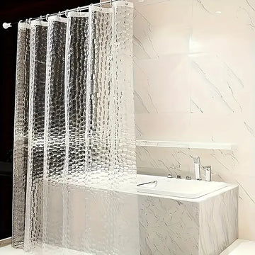 rideau douche transparent relief motif gouttes d'eau moderne respectueux l'environnement