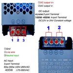 transformateur puissance 12v 24v 45w 60w 100w bleu industriel silent led alimentation électrique certification