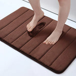 tapis bain coton bleu marine gris clair marron moderne doux absorption eau 60x40cm