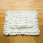 nappes dentelle table serviettes coton assiettes decoration mariage volants doux decoration table fête