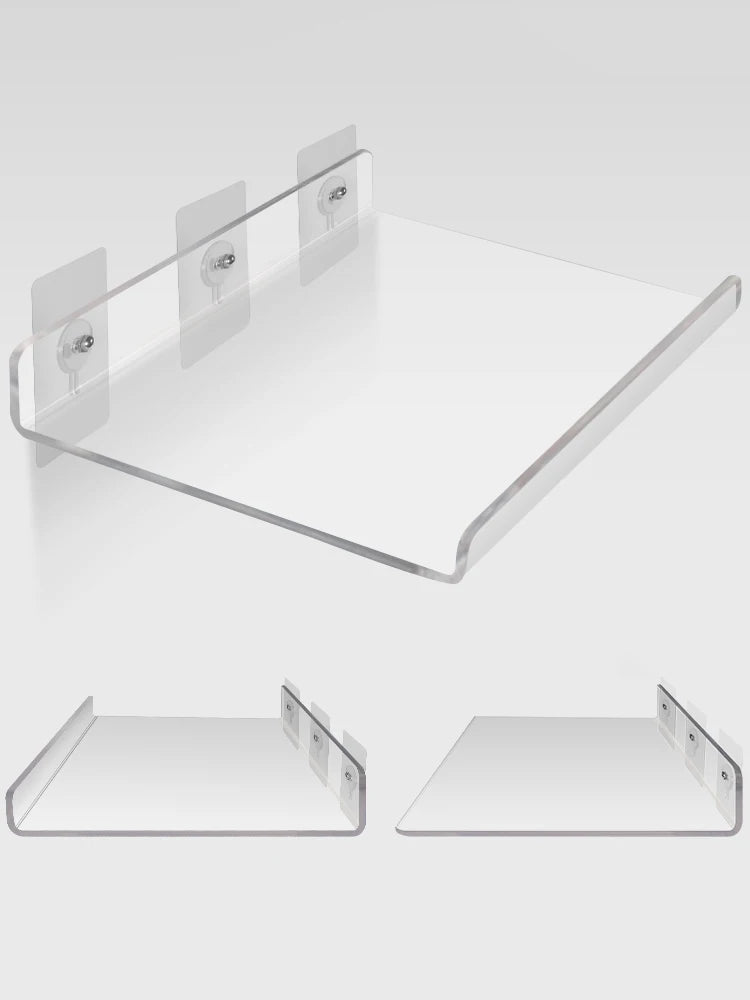 Étagère murale invisible acrylique transparente avec livre
