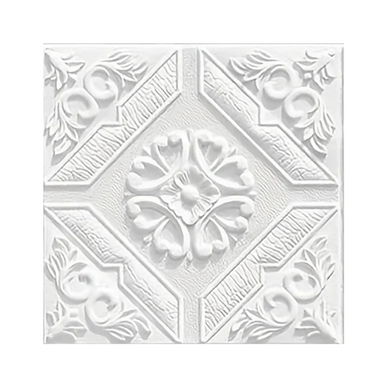 panneaux décoratifs adhésifs motif géométrique cercles floraux classique blanc mur carrelage