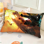 housse coussin mandalorian grogu pop art orange noir décoration maison double face polyester 30x50cm