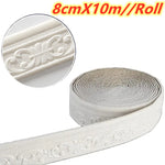 ruban decoratif adhesif floral blanc doré 10m opaque classique chambre maison