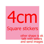 sticker personnalisable adhésif transparent moderne logo fruit flocon neige textes différentes couleurs jaune rose