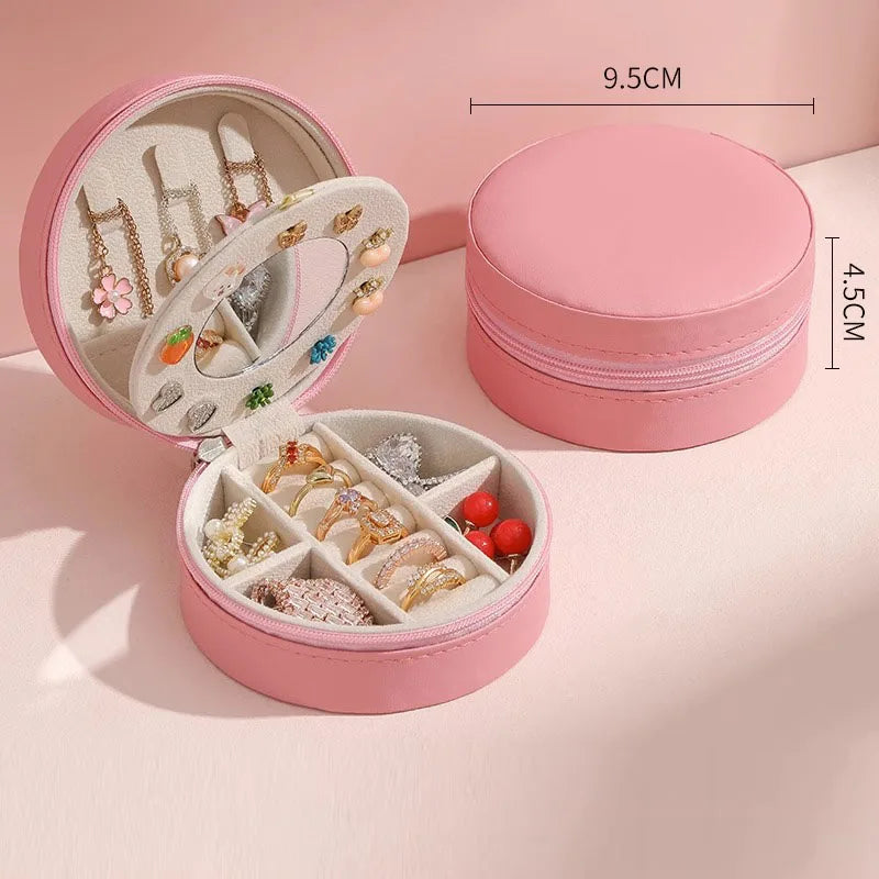 boîte bijoux bleu marine velours cuir portable moderne élégante compartments rangement bijoux transporteble