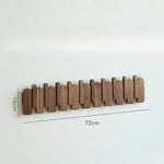 porte clés mural bois naturel moderne marron clair fixations adhésives sacs peluches hooks entrée